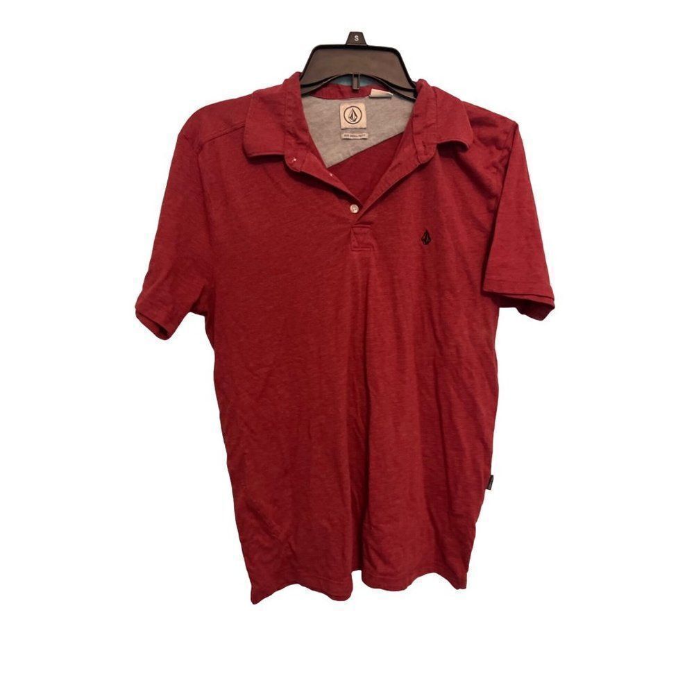 Volcom Mens Polo Shirt‎ Red Cotton size small